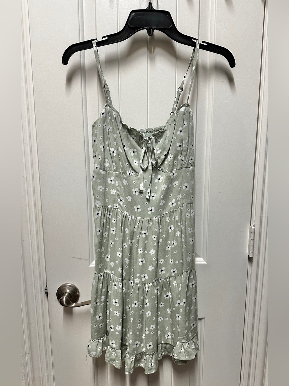 Hollister Floral Spaghetti Strap Dress Light Green